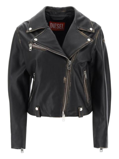 Diesel 'L Edmea' Lamb Leather Biker Jacket