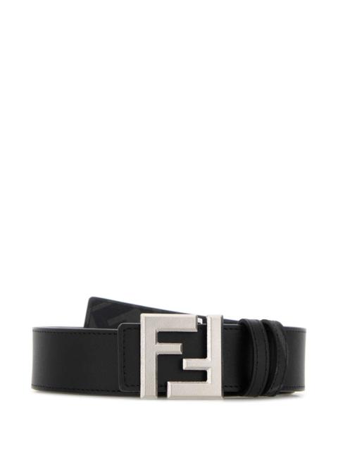 FENDI Fendi Men Black Leather Reversible Belt