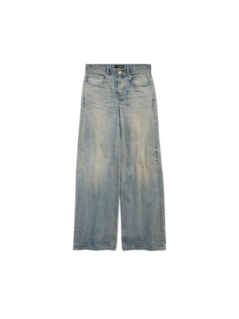 BALENCIAGA BALENCIAGA $1590 Women's Blue Wide Baggy Pants New & Authent