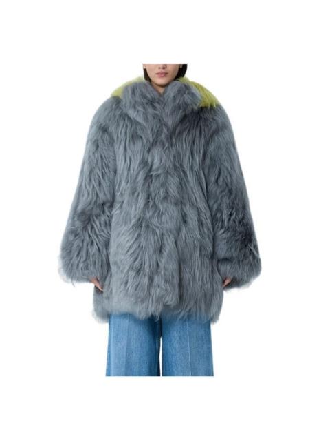 Marni MARNI Gray Shearling Coat New & Authentic (Women's size:10;)