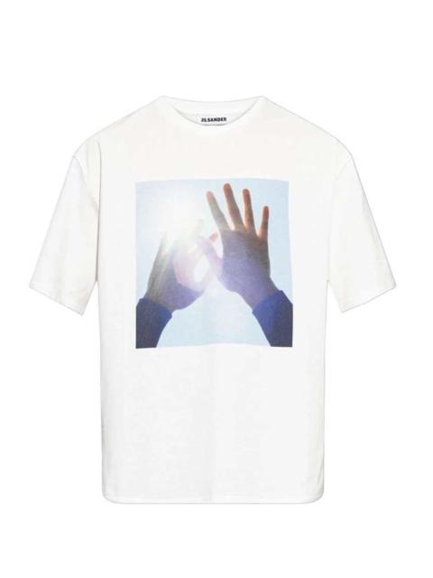 Jil Sander Jil Sander Men Men`S T-Shirt With Jil Sander Hands Print