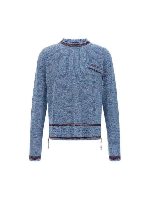 Marni MARNI Mending Blue Cotton Sweater New & Authentic (Men's siz