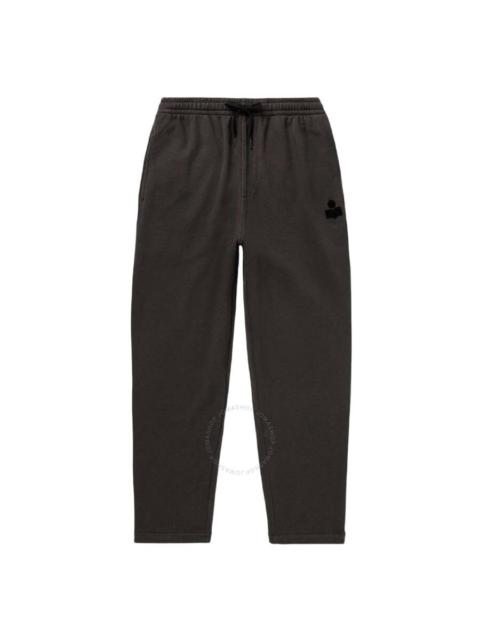 Isabel Marant Faded Black Mailesco Logo-Flocked Sweatpants