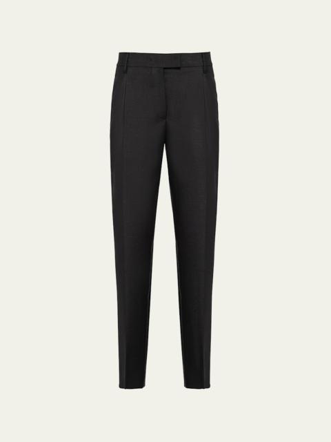 Prada Kid Mohair Slim-Leg Trousers
