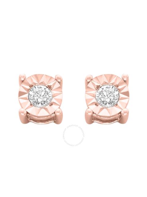 Other Designers Haus Of Brilliance - Haus of Brilliance 10k Rose-Gold Plated Sterling Silver 1/10ct. TDW Round-Cut Diamond Miracle-Plated