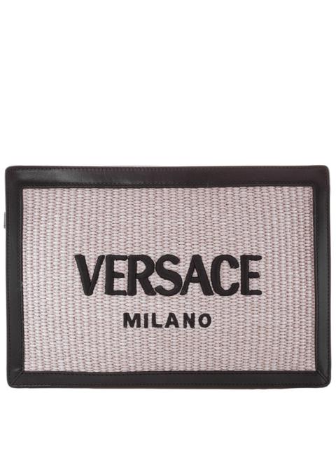VERSACE Versace Milano Raffia Clutch Bag