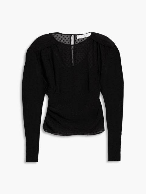 Other Designers Drake gathered fil coupé georgette top