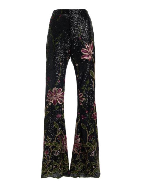 GIAMBATTISTA VALLI Sequined Flared Pants black