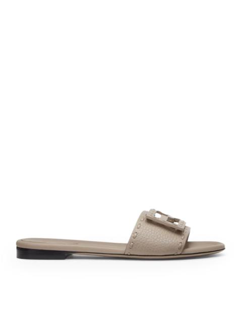 FENDI Fendi Women Dove Grey Leather Baguette Slippers
