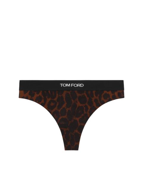 TOM FORD REFLECTED LEOPARD PRINTED MODAL SIGNATURE THONG
