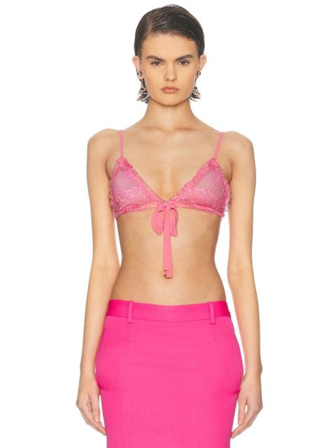 THE ATTICO Bow Lace Bra