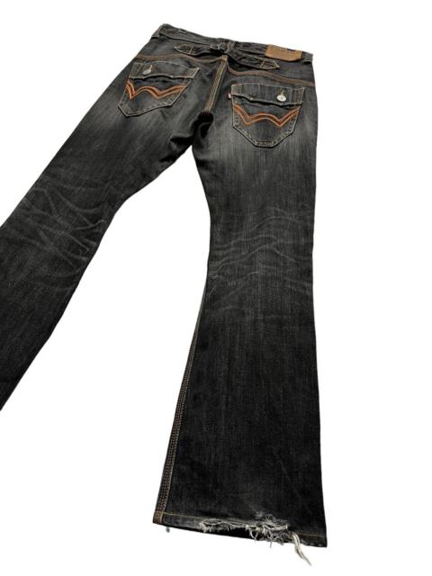 Other Designers Japanese Brand - 🔥Exclusive Vintage Distressed Buckle Back Flare Denim Jeans