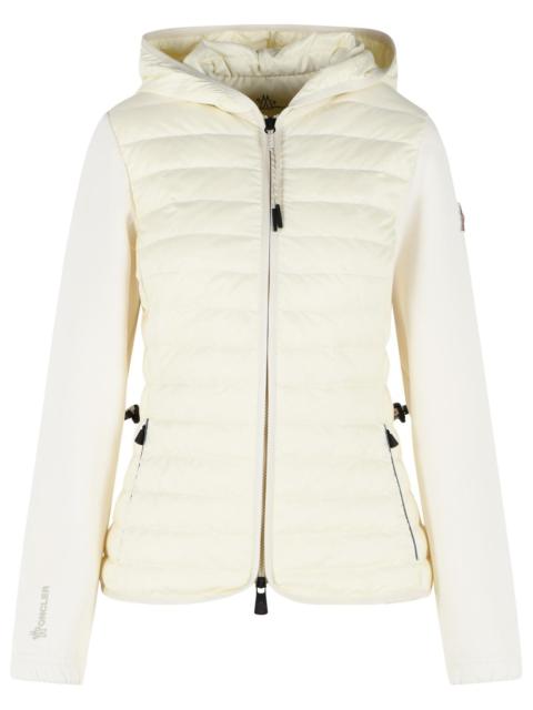 Moncler Grenoble Moncler Grenoble Padded Hoodie With Zip In Ivory White Polyester Blend
