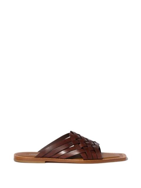 Miu Miu Miu Miu Women Leather Flat Sandals