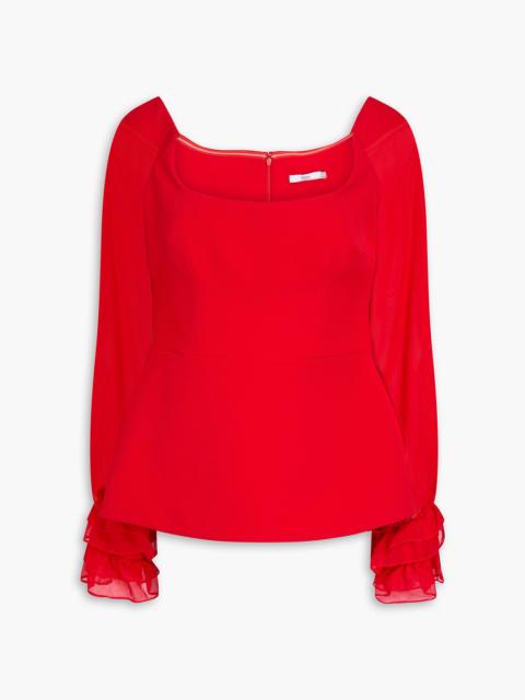 Safiyaa Dia chiffon-paneled crepe top