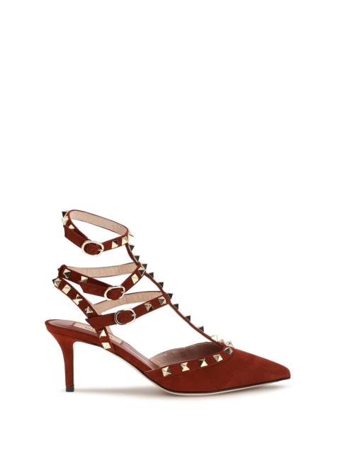 Valentino Valentino Garavani Rockstud Suede Pumps Russet Red