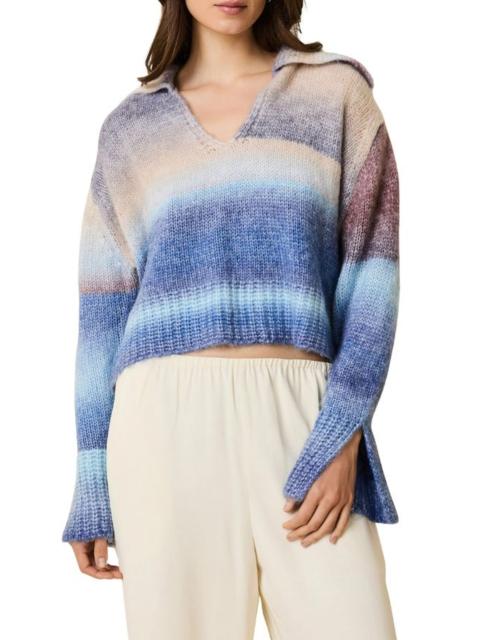 Solid & Striped Solid & Striped The Lola Ombré Stripe Sweater in Twilight /Raisin Brown at Nordstrom