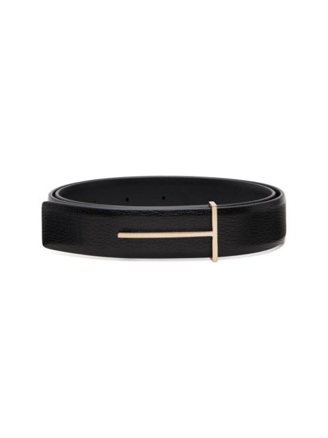 TOM FORD Black Supple Grain Leather Belt