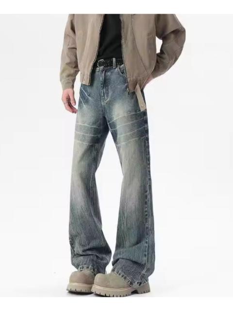 Other Designers Japanese Brand - Baggy streetwear y2k flared ripped jeans pants wide leg