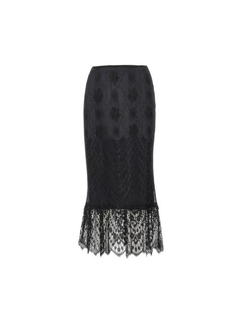 Dolce & Gabbana Dolce&Gabbana Chantilly Lace Midi Skirt Black