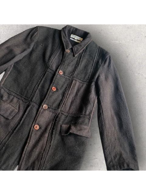 Black Wool Patchwork Blazer