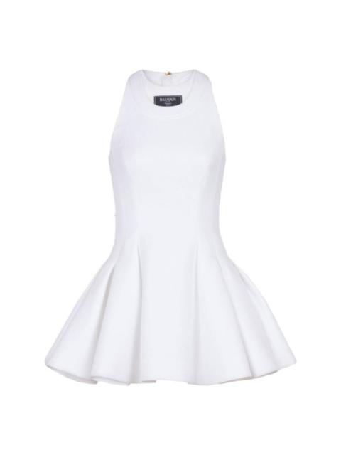 Balmain Balmain Sleeveless Flared Pleated Mini Dress, Brand Size 34 ( US Size 2 )