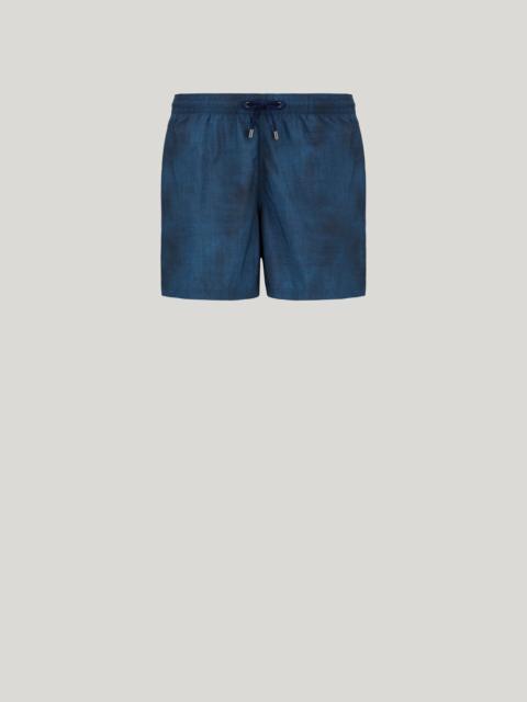 Canali PRINTED FABRIC EFFECT BOXER SHORTS IN NAVY BLUE