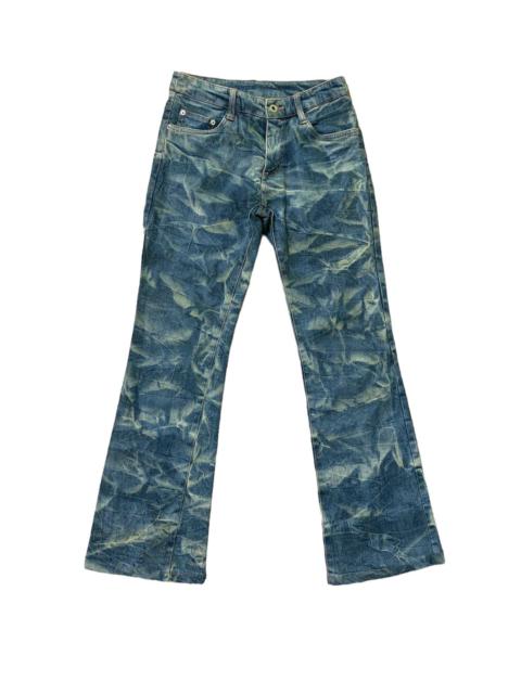 Vintage - Flared Smoked Acid Wash Bootcut Denim Jeans