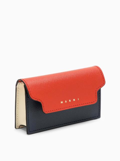 Marni Red/Blue Leather Business Card Holder