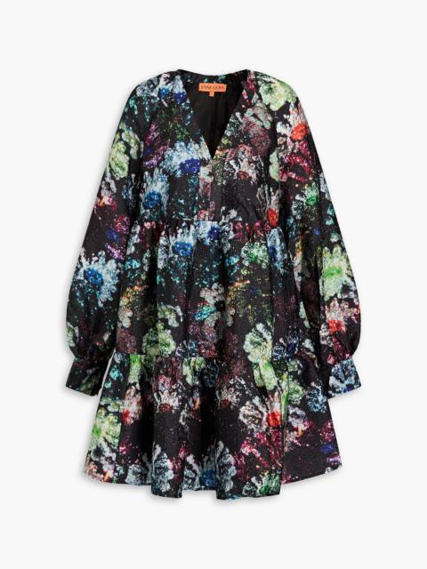 STINE GOYA Jesmine floral-print cloqué mini dress