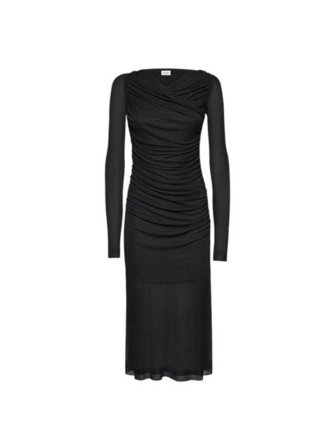 FERRAGAMO Ferragamo Sheer-Panels Draped Midi Dress