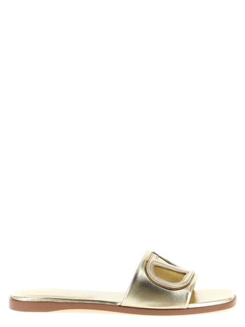 Valentino Valentino Garavani Vlogo Signature Slides Sandals Gold