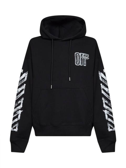 Off-White Off White Men Black Cotton Motion Arrow Skate Zip-Up Hoodie