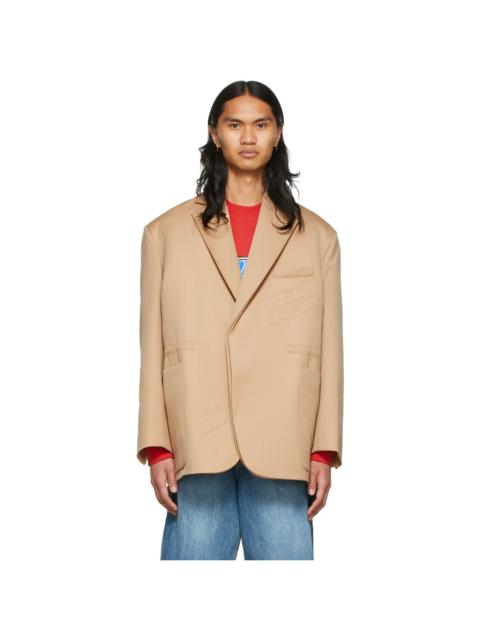 We11done Beige Wool & Polyester Blazer