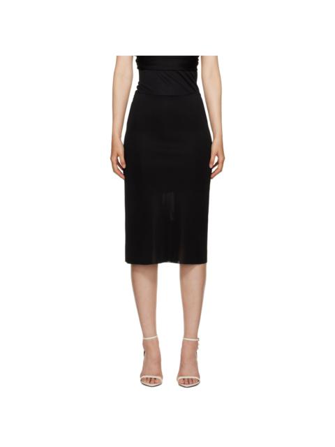 TOM FORD Black Zip Midi Skirt