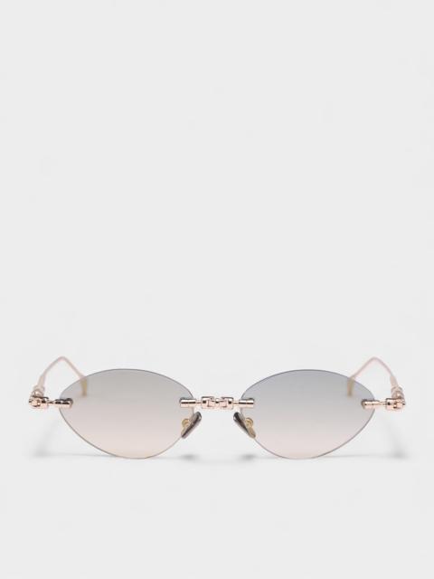 Kuboraum Metal Oval Rimless Gradient Sunglasses