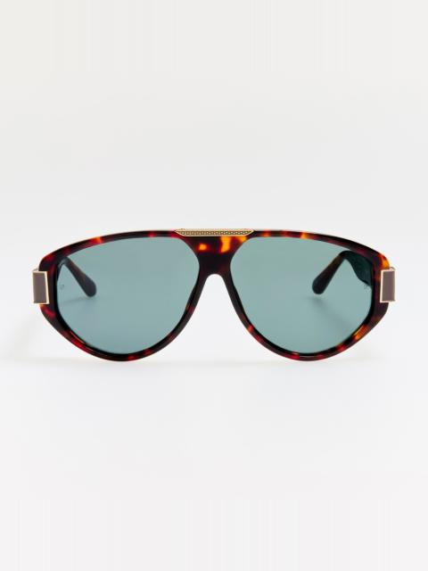 LINDA FARROW Rowan Sunglasses in Dark Tortoiseshell