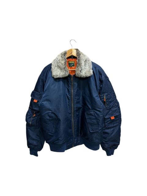 Other Designers Vintage - Fire fox world island faux fur bomber jacket