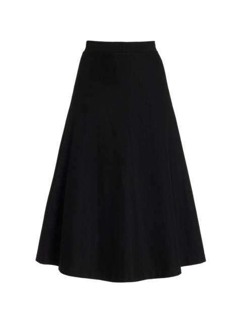 ROSETTA GETTY Flared Stretch-Jersey Skirt black