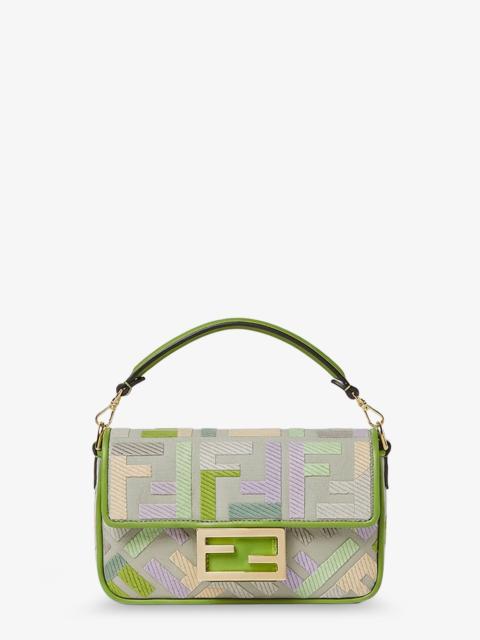 FENDI Fendi Baguette Mini Multicolored Ff Fabric Crossbody Bag
