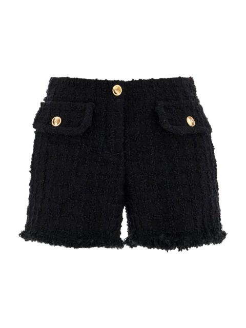 VERSACE Black Virgin Wool Blend Shorts