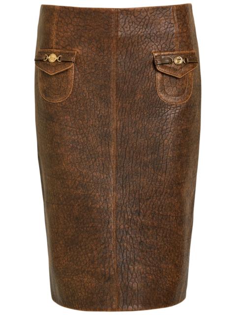 Chloé Chloe Leather Midi Skirt