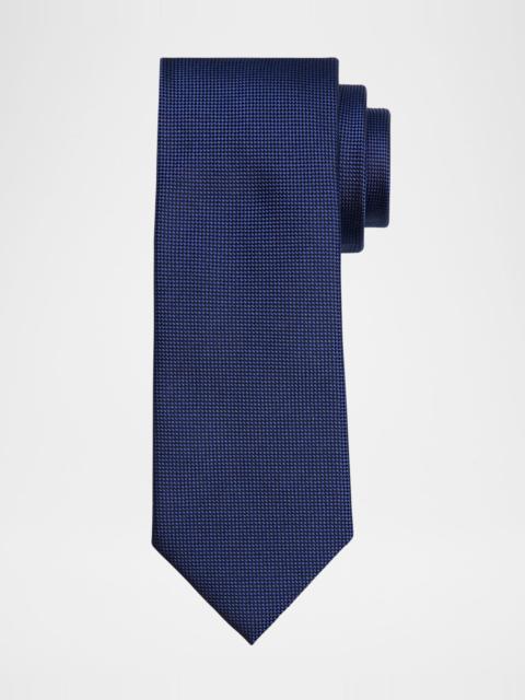 ZEGNA Men's Tic-Weave Silk Tie