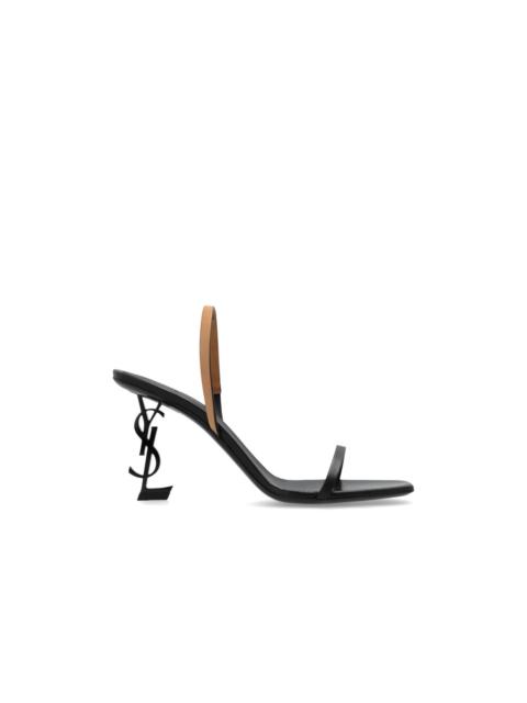 SAINT LAURENT SAINT LAURENT Opyum Black/Brown 85mm Slingback Sandals New &