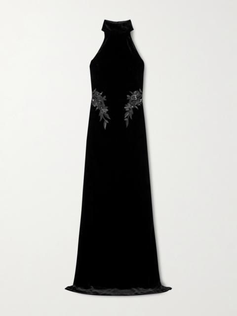 ZUHAIR MURAD Embellished Velvet Gown