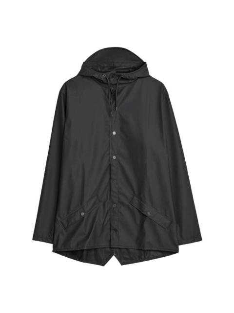 RAINS Rains Black Waterproof Hooded Rain Jacket