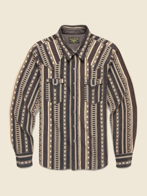 RRL by Ralph Lauren Slim Fit Jacquard Western Shirt - Brown