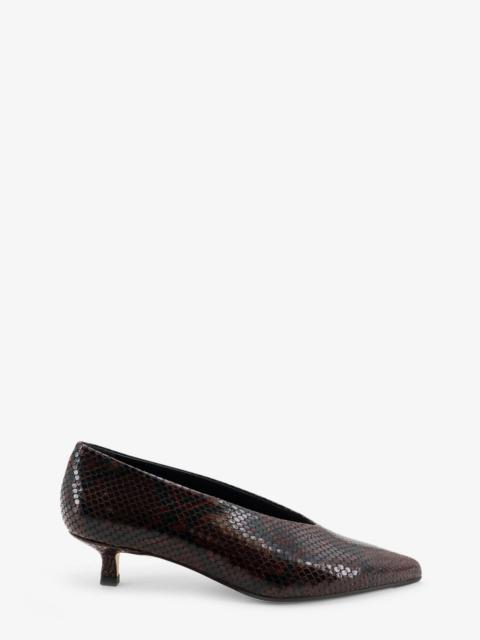 Aeyde Aeyde Clara Leather Décollete With Python Motif