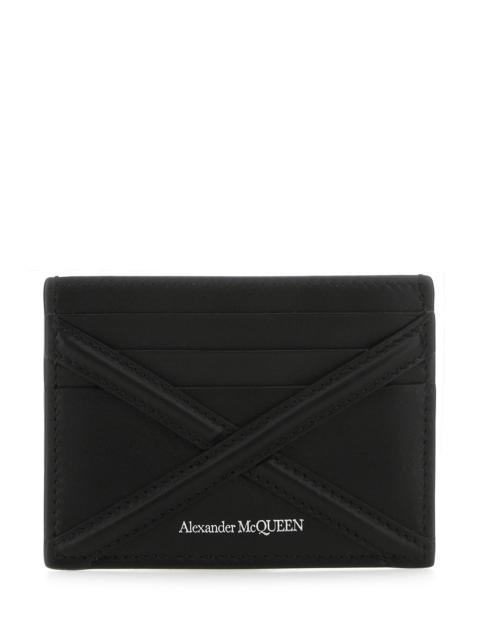Alexander McQueen Black leather card holder