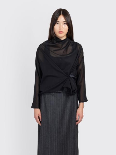 AMOMENTO Mockneck Two Way Blouse